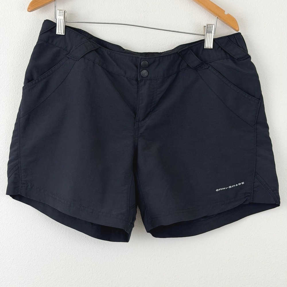 Columbia PFG Omni-Shade Fishing Shorts Womens Large Black Nylon Hiking Outdoor